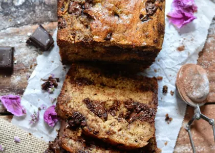 Cake à la banane aux pépites de chocolat