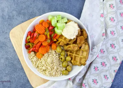 Gaufres salées véganes à la patate douce