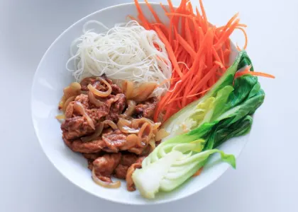 Seitan maison façon bœuf aux oignons asiatique