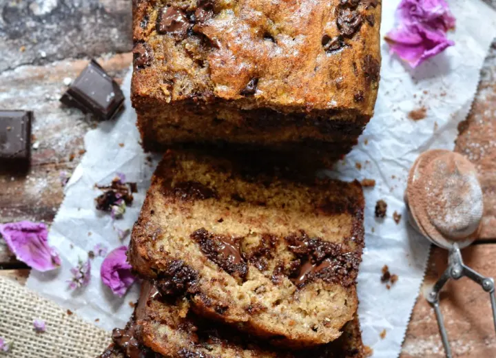 Cake à la banane aux pépites de chocolat