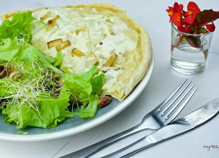 Flammekueche végane au tofu fumé