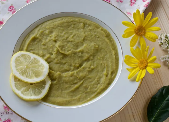 Purée végane de pois cassés au panais