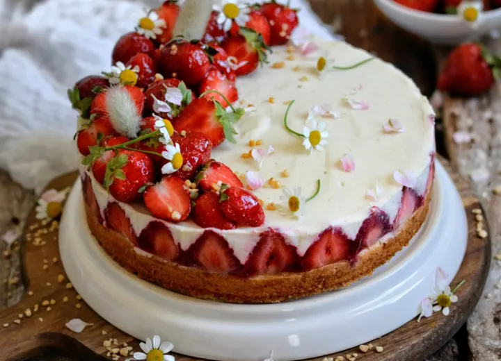 Fraisier-cheesecake végan
