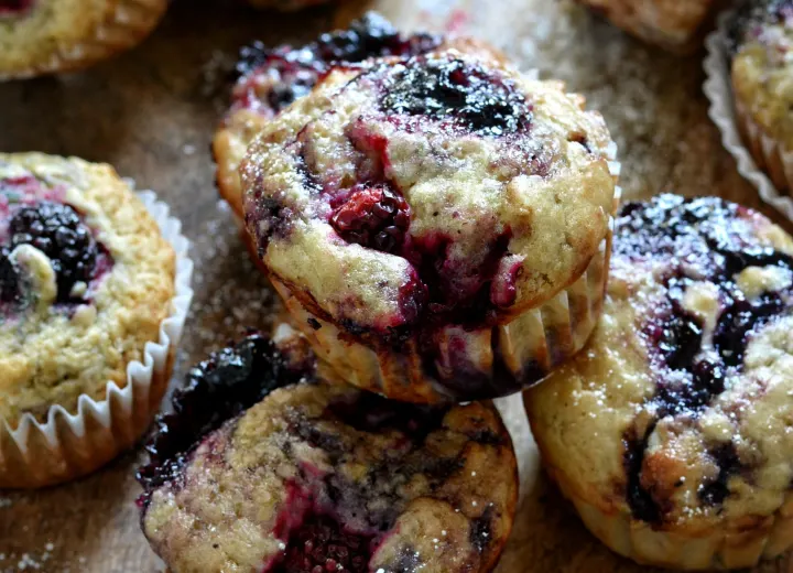 Muffins végans aux mûres